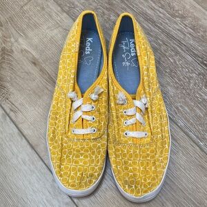 KEDS yellow eyeglasses Taylor Swift canvas lace up sneakers Size 8.5 women’s
